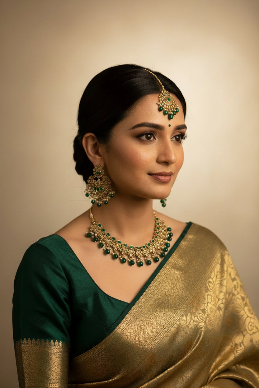 Emerald green neckline