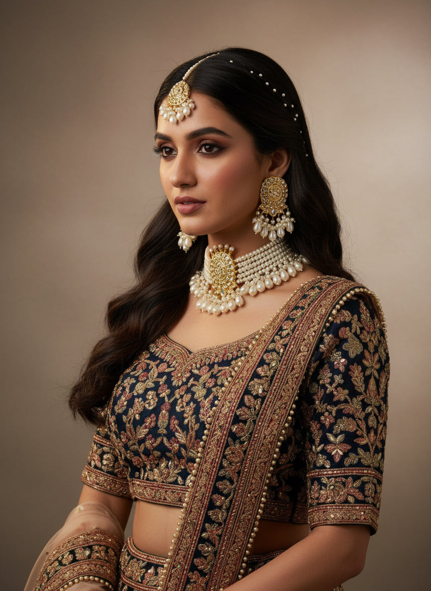 Pakistani thappa kundan set