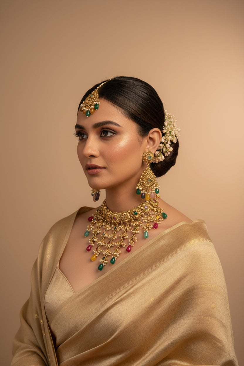 Multi waterfall gold plated set