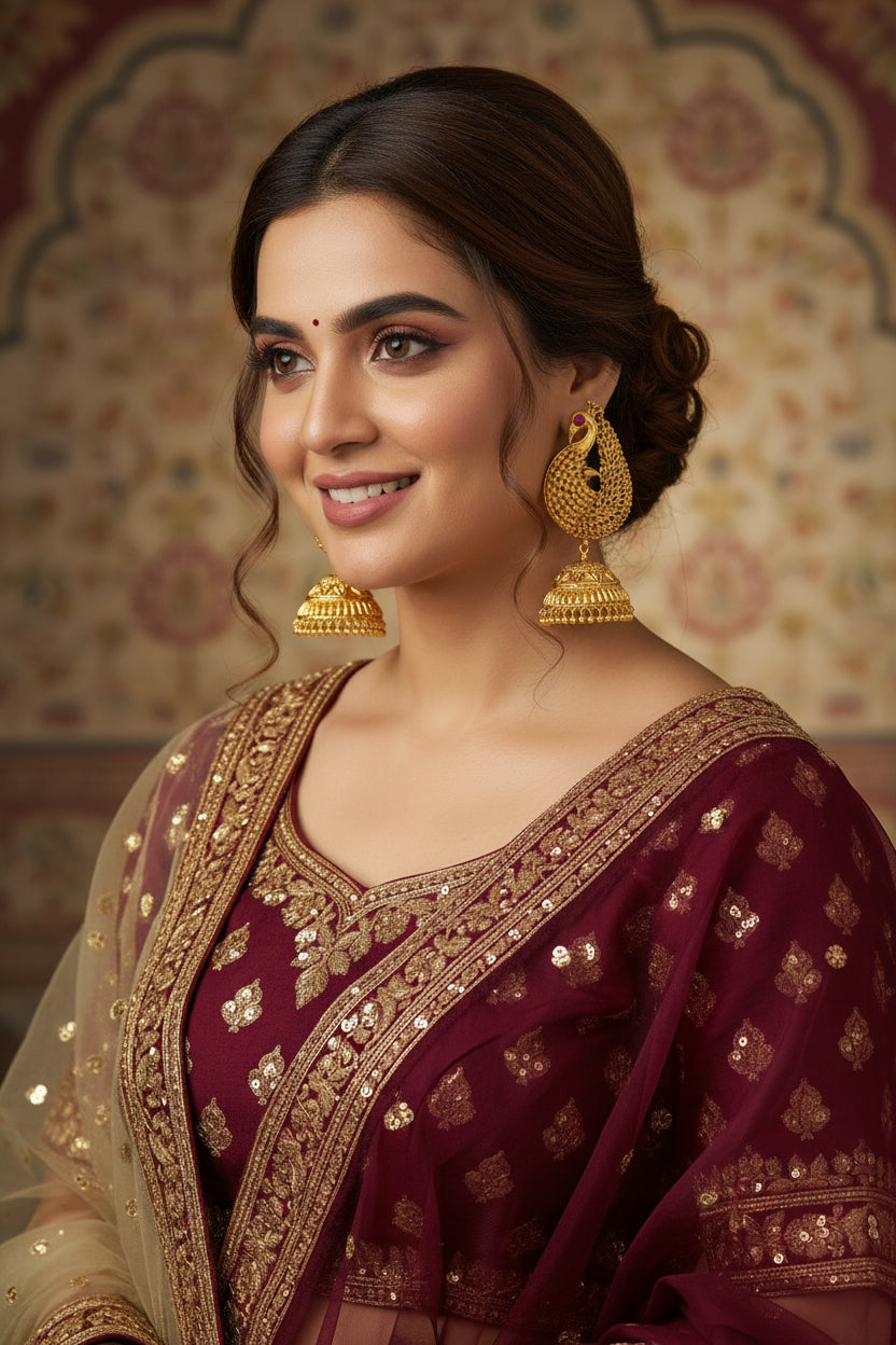 Gold plated morni earrings