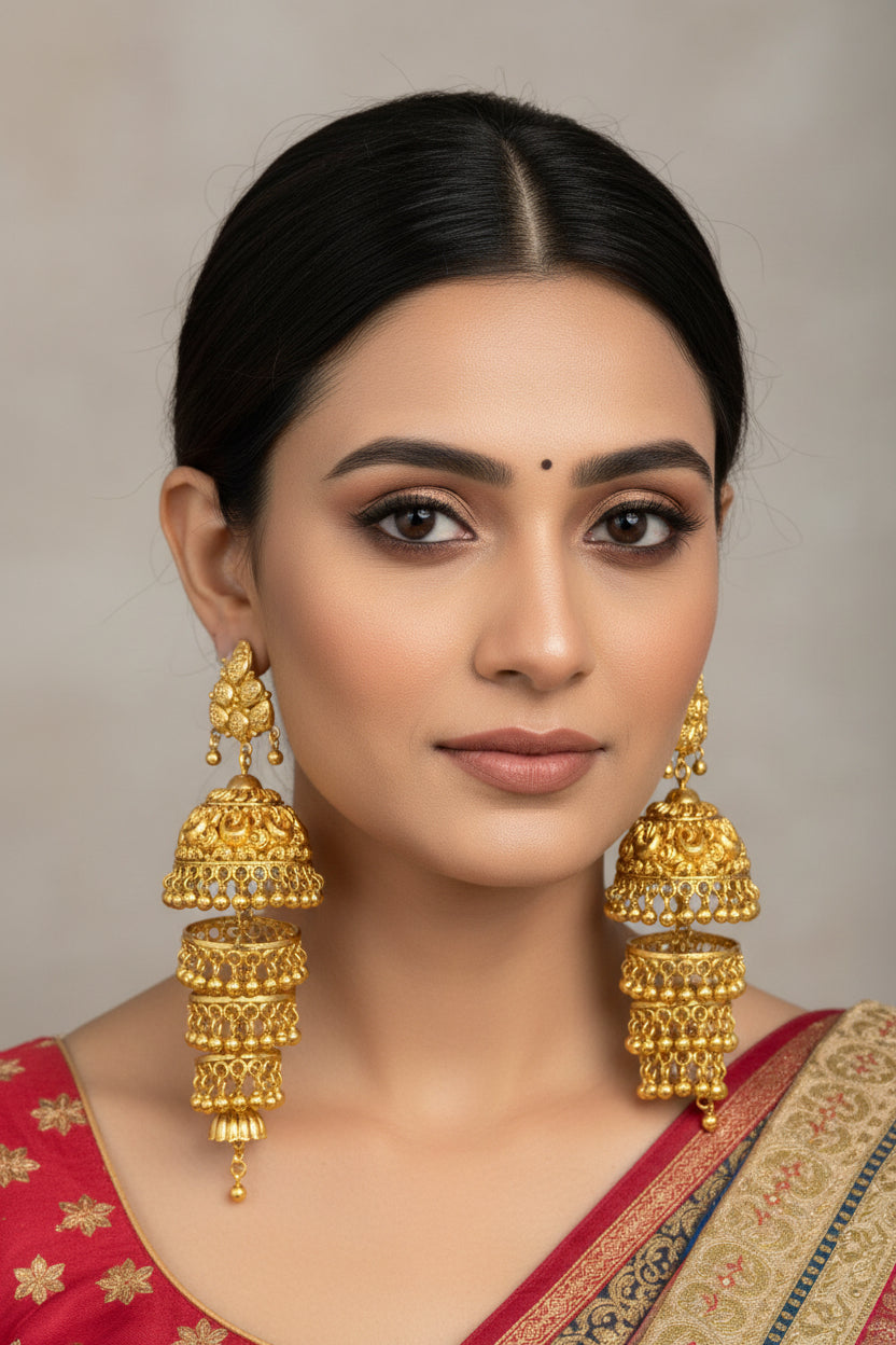 Long gold plated jumki