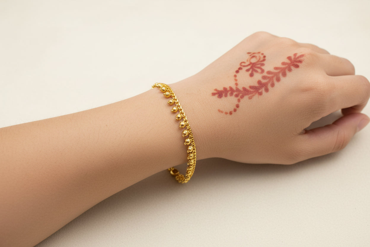 1 gram gold bead bracelet