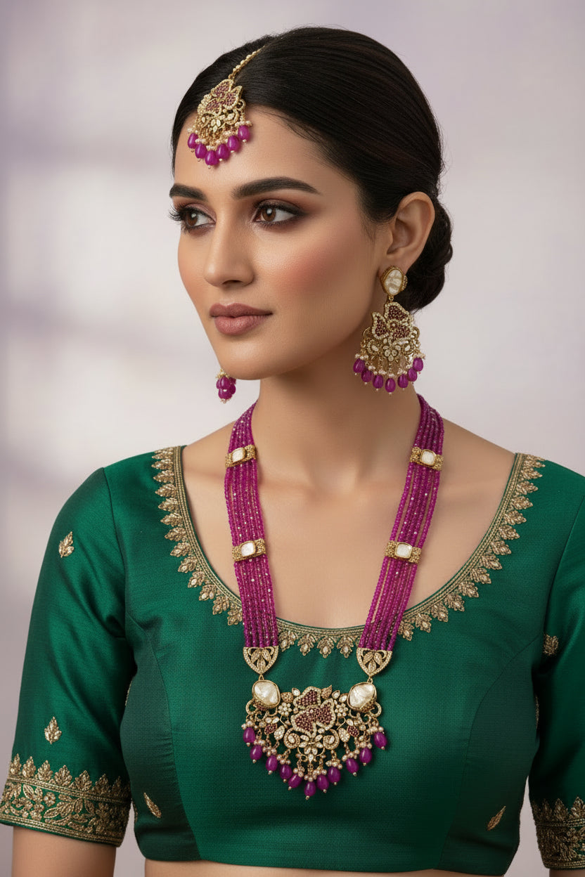 Pakistani long mala with tika