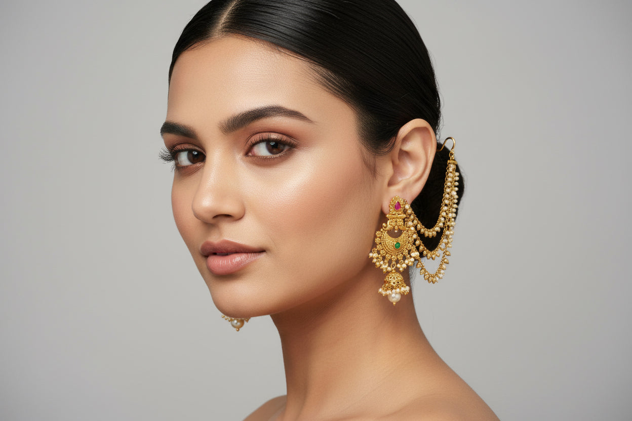 Gold plated mat polish baubali earrings