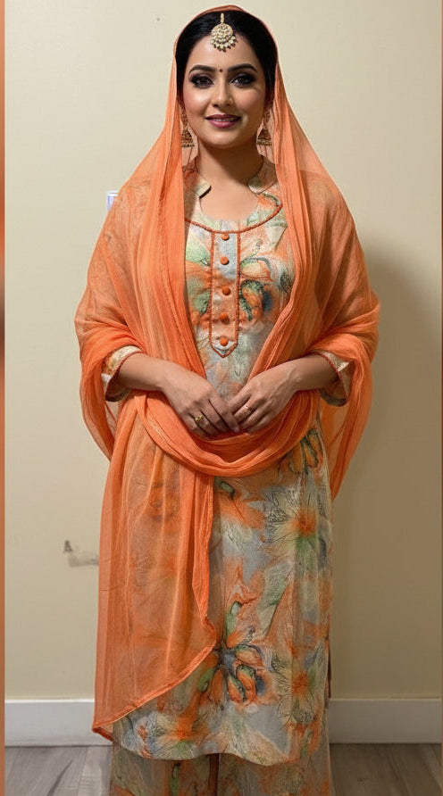 Beautiful orange cotton suit