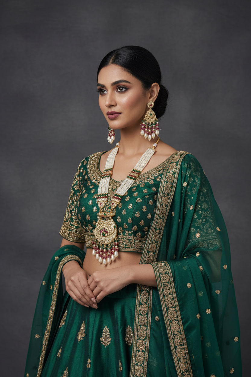 Beautiful ruby green mala set