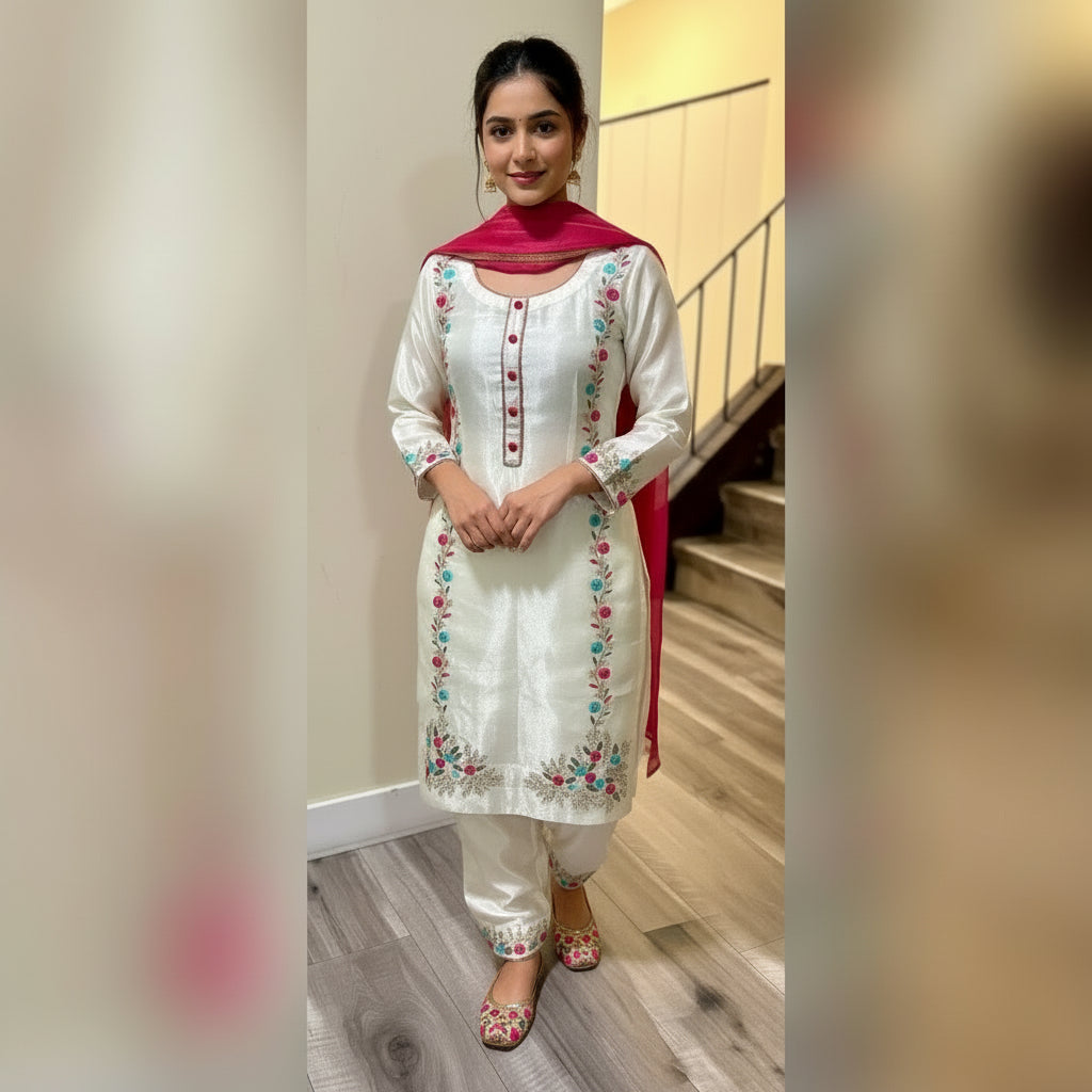 Shimmer silk punjabi suit