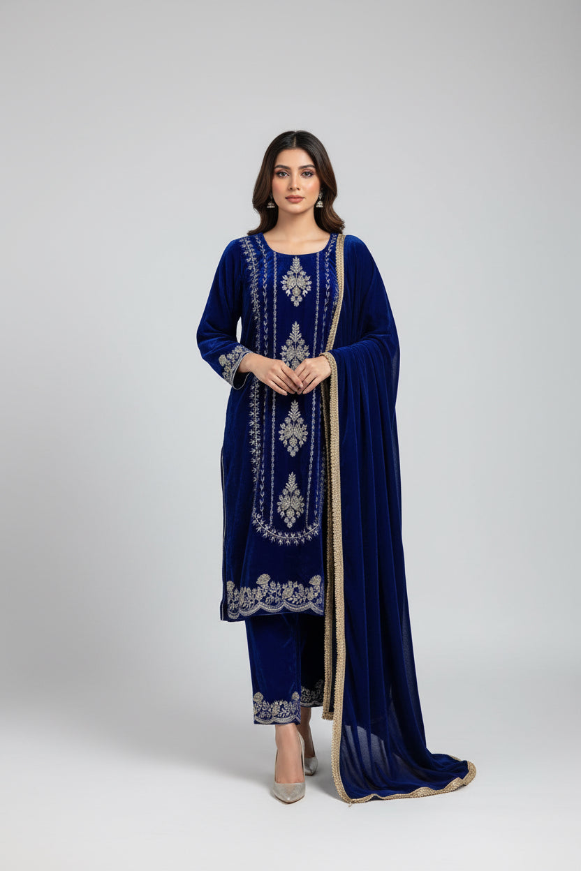 Velvat Royal blue work suit